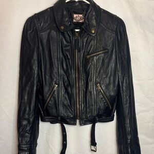 🖤 Vintage Juicy Couture Black Leather Moto Jacket | Size M 🖤